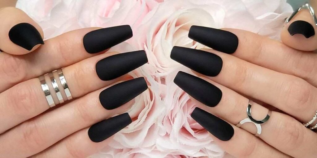 black-coffin-nails Coffin Nails Shape Coffin Nails Shape Ideas