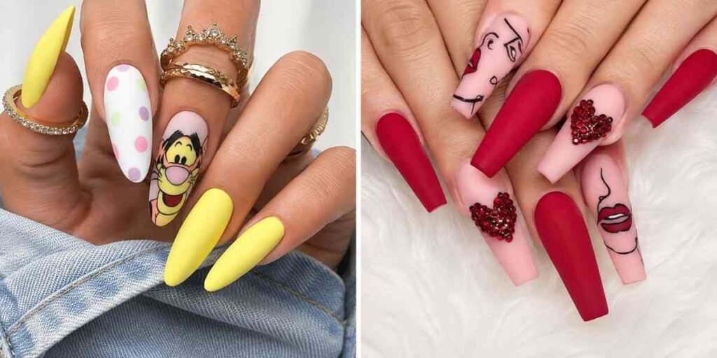 Coffin Nails Shape  cartoon-and-playful-coffin-nails
