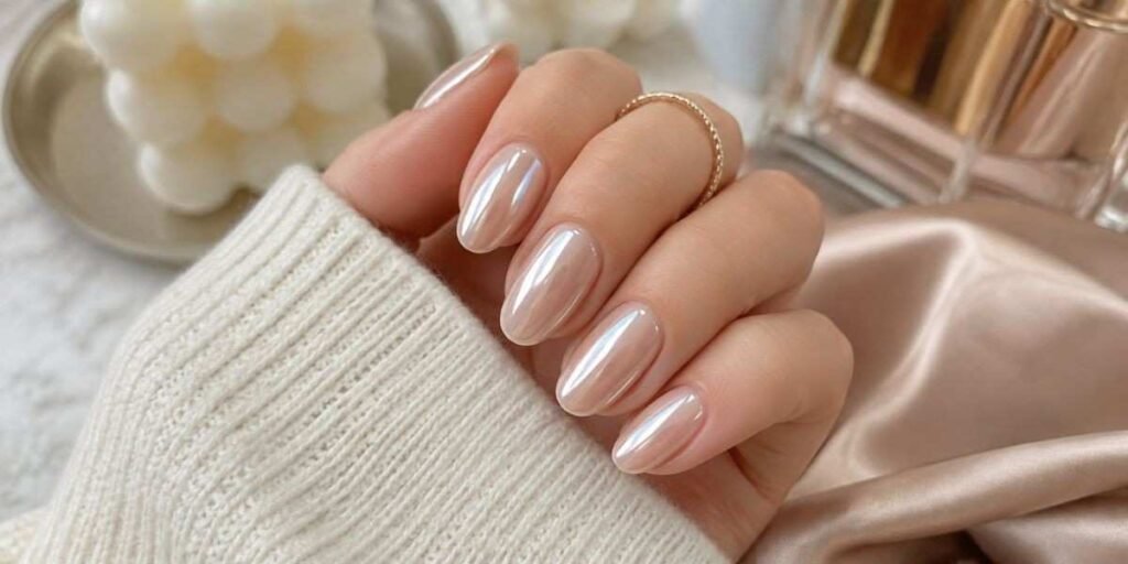 Chrome Over Nude ("Glazed Donut" Nails)  Summer Nail Colors