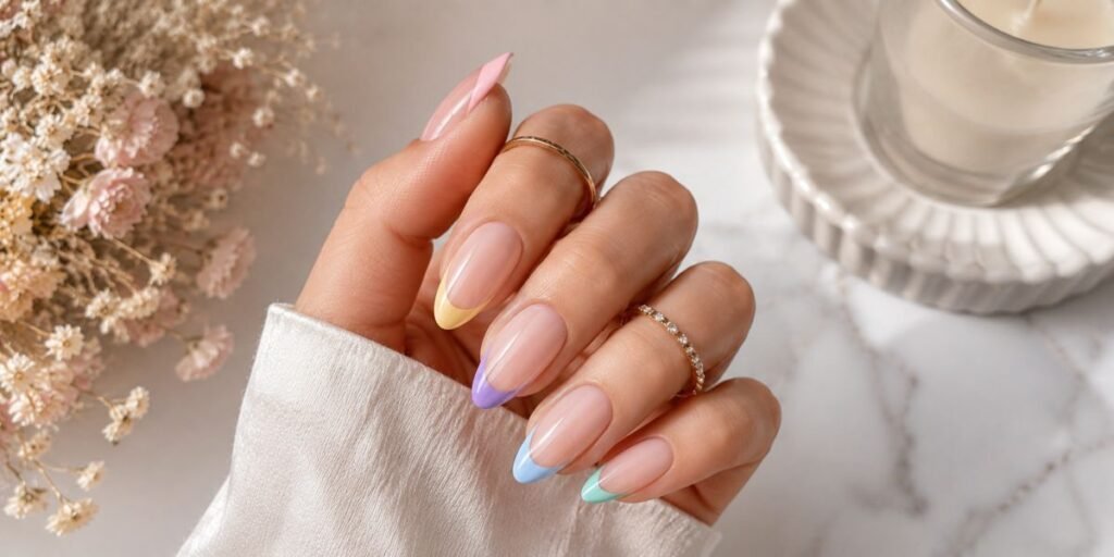 Colored French Tips French Tip Nails French Tip Nails