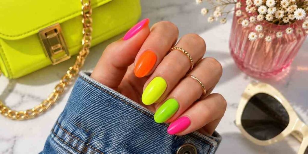 Neon Accents Summer Nail Colors