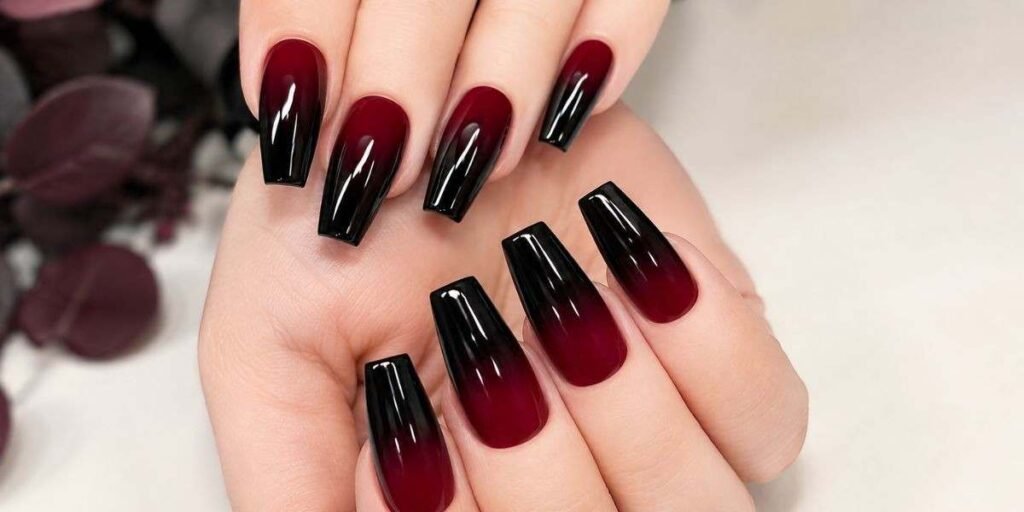 Coffin Nails Shape  ombre-coffin-nails